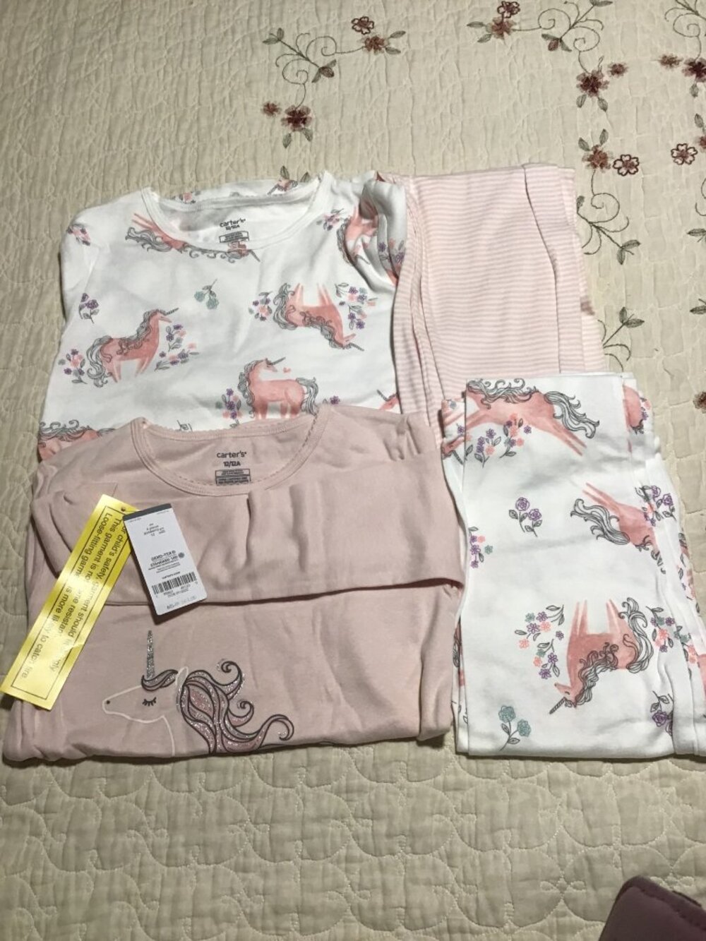 NEW Mix & Match Girl's 2 Sets of Pajamas Size 12 by Carter's -Long Sleeve/Pants